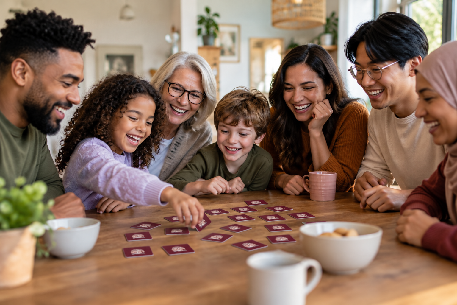Familie en vrienden spelen samen Studio Spel Memory